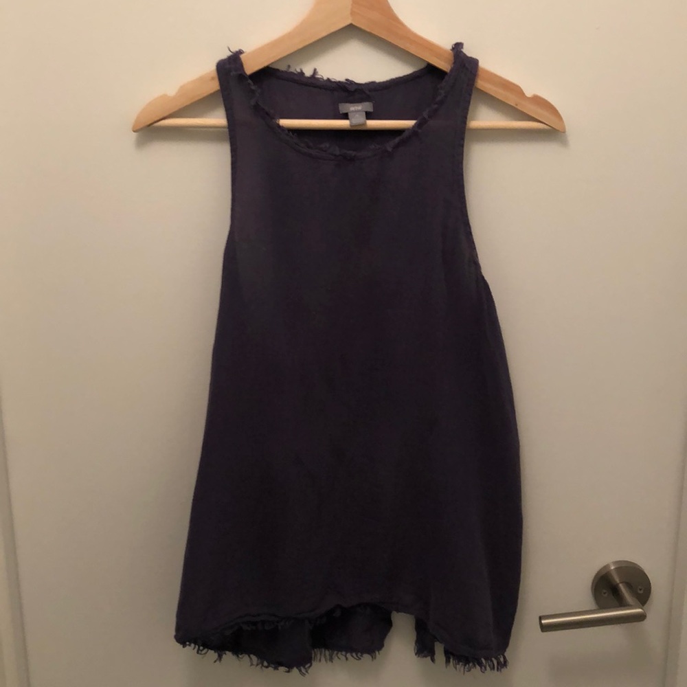 Aerie  Blue Tank Top ( Ruffled edges) , open back ,